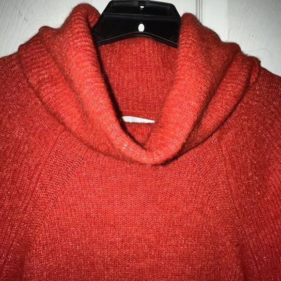 Loft Sweater Dress Sz Small Red Cowl Neck Long Sleeve Christmas Holiday - Picture 3 of 7